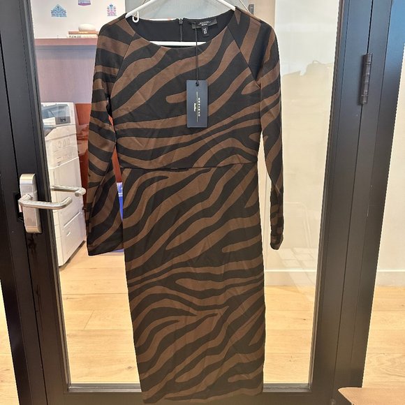 MaxMara Dresses & Skirts - New with tags: Max Mara Knitted Dark Brown and Black Dress, Size Medium
